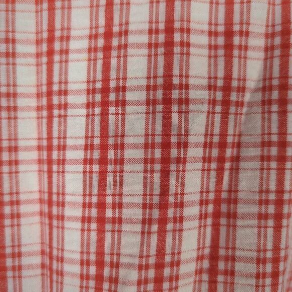Little Girls Approx Medium Red White Check Sleeveless Dress Apple Embellishments - Picture 6 of 10